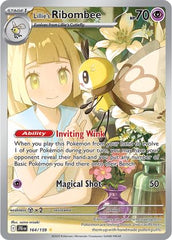 Pokemon Lillie's Ribombee 164/159 Journey Together foil card, ideal for collection and display.