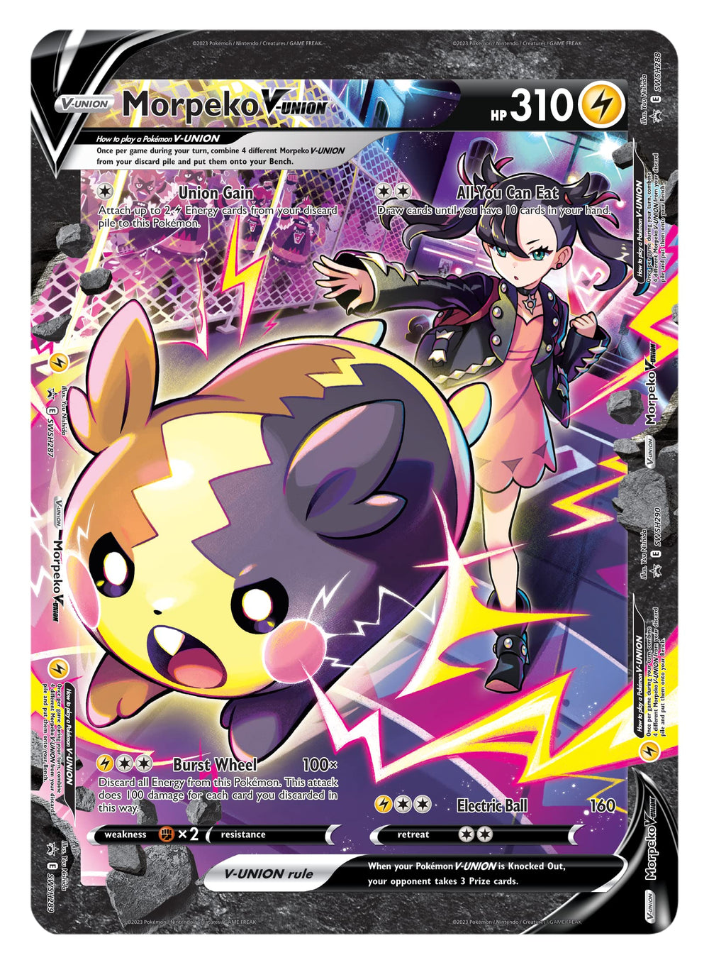 Pokemon Marnie Morpeko playmat with vibrant artwork for immersive matches.