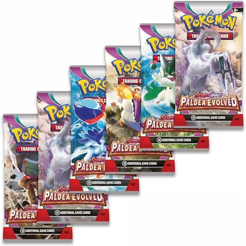 Pokemon Paldea Evolved artwork on the box side for fans and display.
