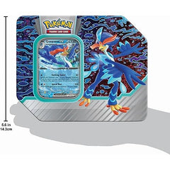 Pokémon Quaquaval EX Tin with booster packs, great for exciting pulls.