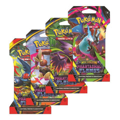 Pokémon Phantasmal Flames booster pack cover with vibrant art and sleeved protection