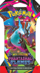 Pokémon Phantasmal Flames booster pack display showing sealed packs for safe storage and planning battles