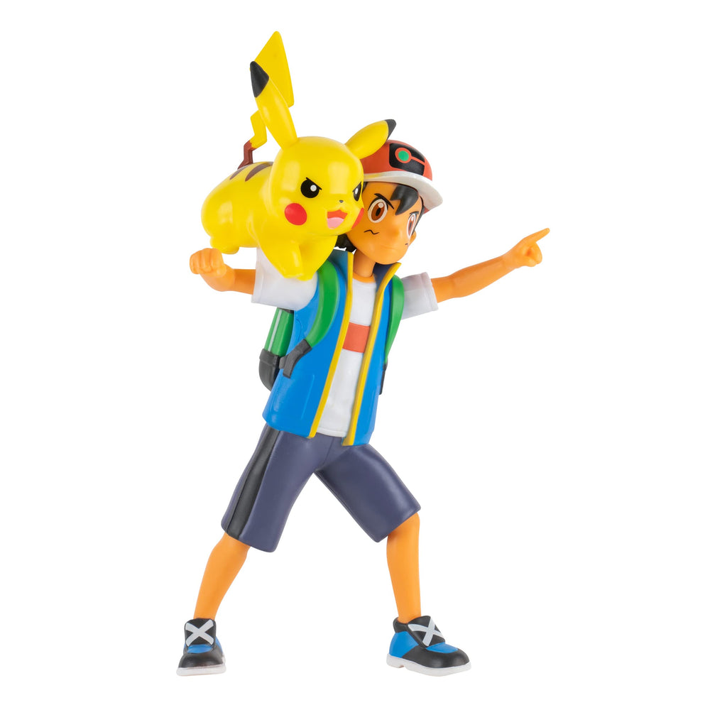 Pokémon Pikachu 2-inch figure ready for action alongside Ash.