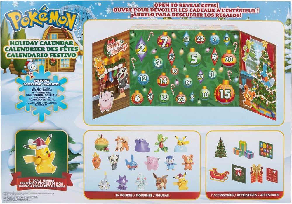 Pokémon PKW2689 sparkly-finish figures showcase seasonal charm for display.