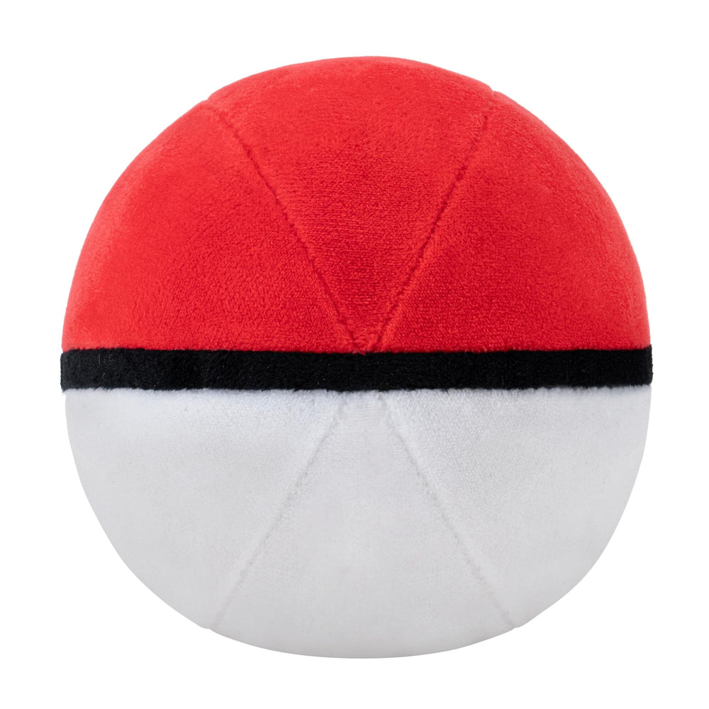 Pokémon Poke Ball plush close-up showing ultra-soft fabric texture