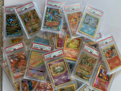 PSA-encased Pokémon card shown in bright lighting for display value.