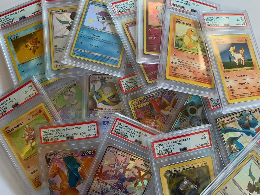 Random PSA Pokémon card in a clear case, ready for display collection.