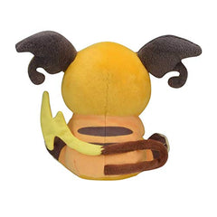 Pokemon Raichu plush, side view, a cozy desk buddy with charming pose.