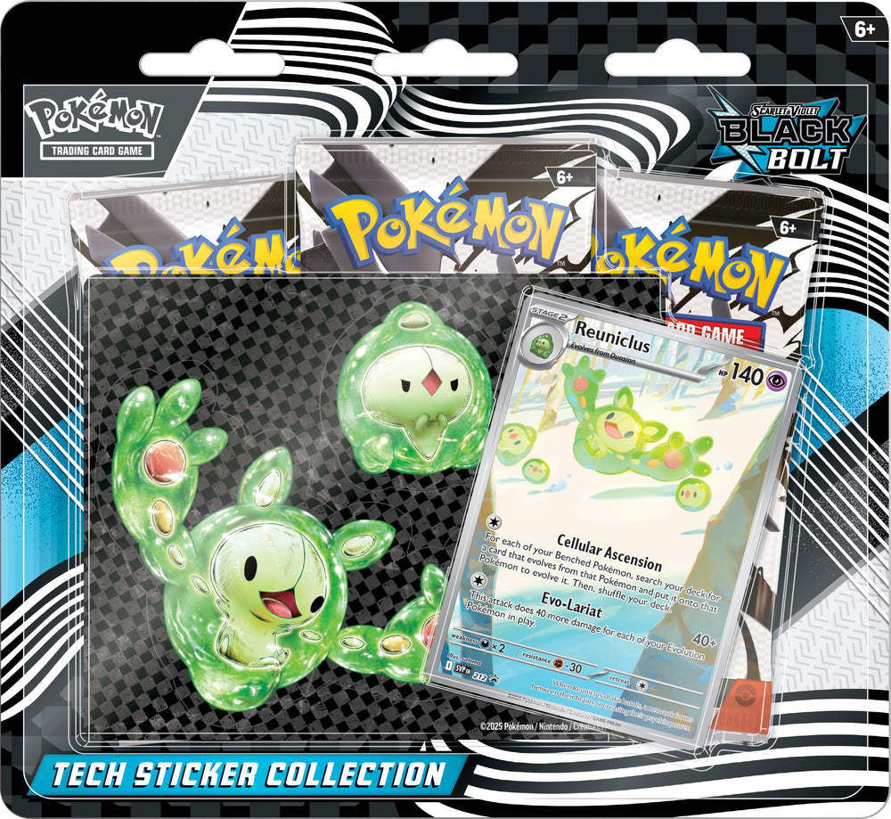 Pokémon Black Bolt tech sticker with Reuniclus foil promo for devices