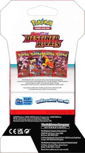 Pokémon Scarlet & Violet Destined Rivals booster sleeve back view, great for storage.