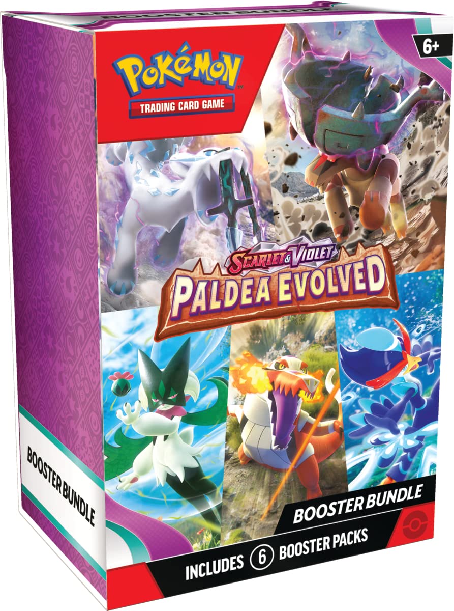 Pokemon Paldea Evolved booster bundle front view, ideal for collecting and trading value
