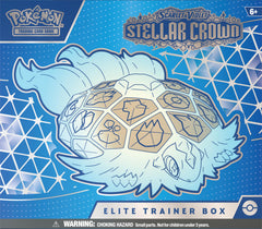 Pokemon Stellar Crown booster packs for exciting card pulls and collection.