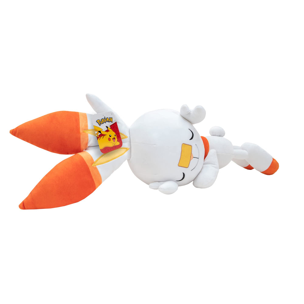 Pokemon Scorbunny 18in sleeping plush offers cozy snuggles and soft fabric for bedtime comfort