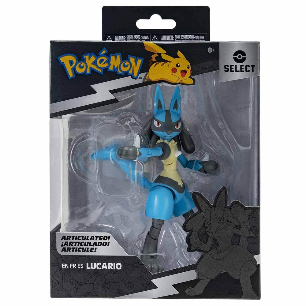 Pokemon Select Lucario figure ready for shelf display and collecting.
