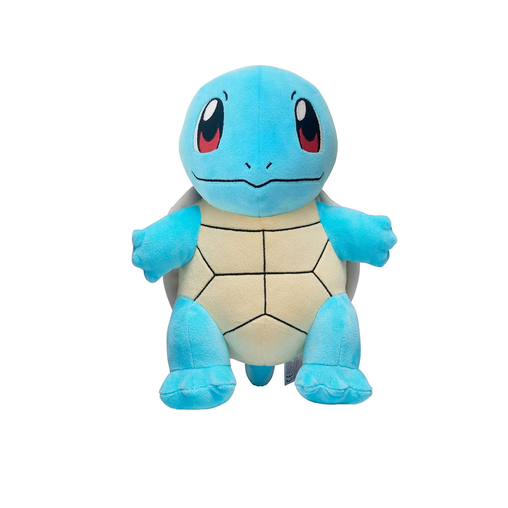 Pokémon Squirtle 12-inch plush front view, soft and huggable for kids