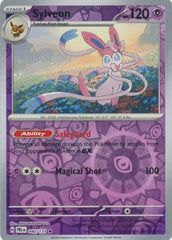 Pokemon Sylveon 040/131 reverse foil card from Prismatic Evolutions, ideal for collectors and trading