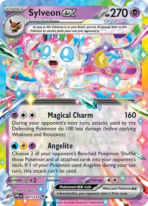 Pokémon Sylveon 041/131 Prismatic Evolutions foil card for collection and display