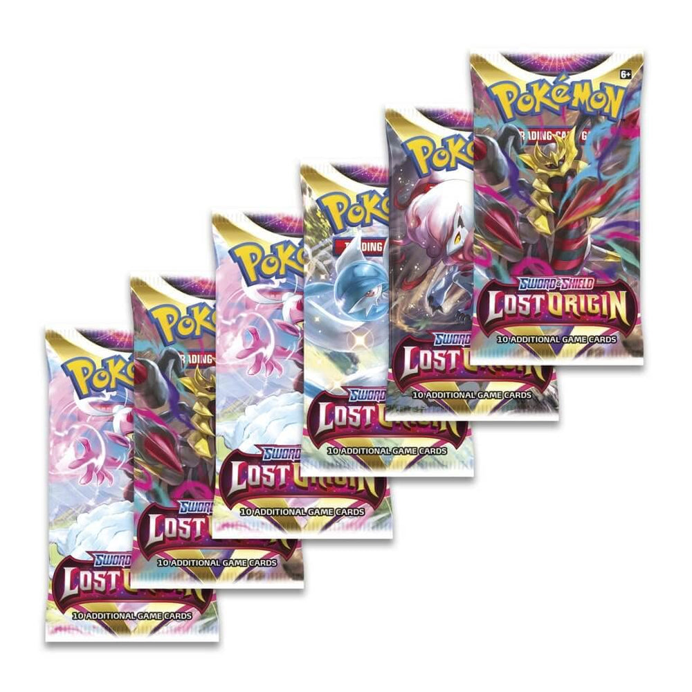 Pokemon TCG Lost Origin card art display featuring Giratina VSTAR and Enamorus V for collectors and fans.