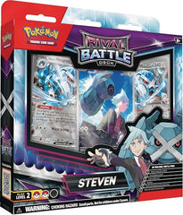 Pokémon TCG Rival Battle Deck Steven deck with damage counters for easy health tracking.