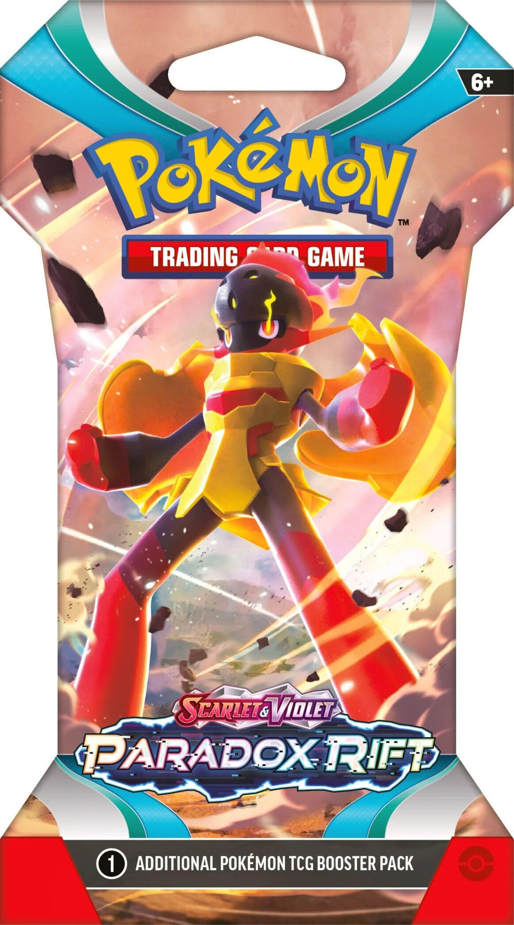 Pokémon TCG Scarlet & Violet Paradox Rift sleeved booster front view, ideal for collectors and players.