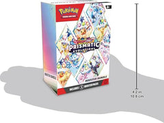 Pokemon TCG Scarlet & Violet Prismatic Evolutions boosters display highlights, inviting fans to collect more.