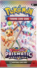 Pokemon TCG Scarlet & Violet Prismatic Evolutions pack-opening-scene captures excitement, ideal for social media.