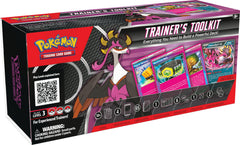 Pokemon TCG Trainer's Toolkit cover with boosters and sleeves for quick deck building.