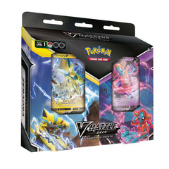 Pokemon TCG V Battle Decks front box with Zeraora and Deoxys ready for play