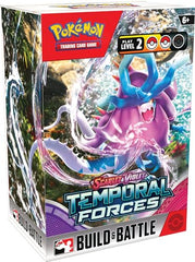 Pokémon Temporal Forces foil promo card shines inside the Build & Battle Box.