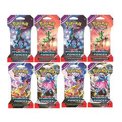 Pokémon Temporal Forces sleeved booster pack eight packs front view, ready for collectors and players.