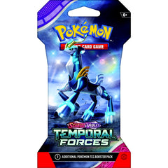Pokémon Temporal Forces sleeved booster pack eight packs side view, ideal for display and quick selection.