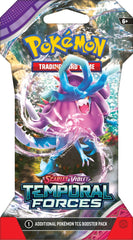 Pokemon Temporal Forces Sleeved Booster pack front design in magenta for collectors
