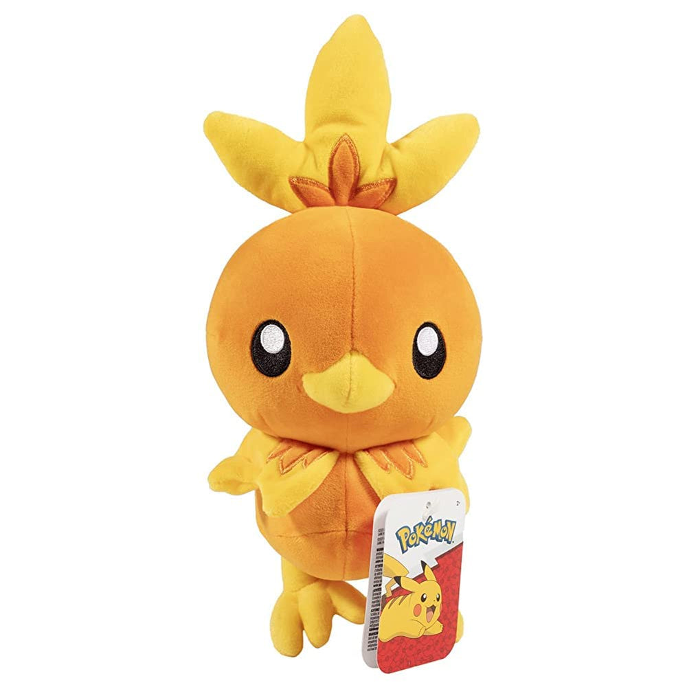 Pokémon Torchic plush 8-inch front view, perfect cuddle buddy for kids.