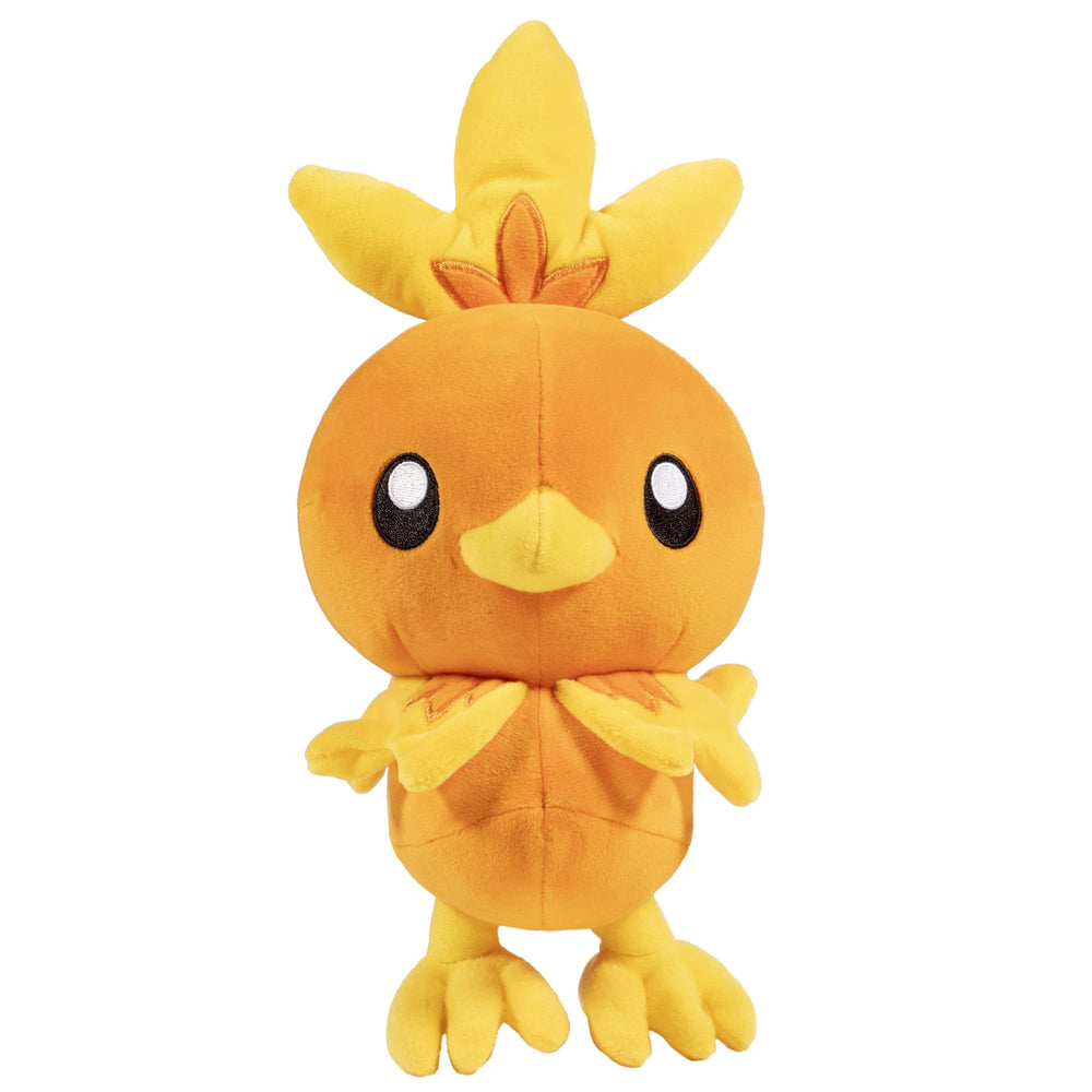 Pokémon Torchic plush with open arms, ready for adventure and display.