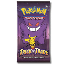 Pokémon Gengar and Pikachu mini booster pack for Trick or Trade adds surprise cards to your collection.