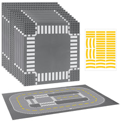 Pokiiulk 12 pack road baseplates 10x10 for sturdy city building