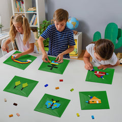 Pokiiulk baseplates compatible across brands enable versatile brick displays.