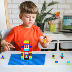 Pokiiulk classic blue baseplates in solid color spark ideas for cityscapes.