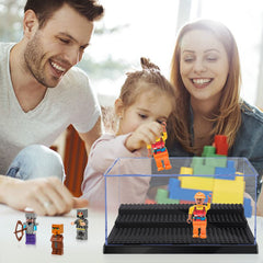 Pokiiulk display case compatible with LEGO blocks for flexible setups