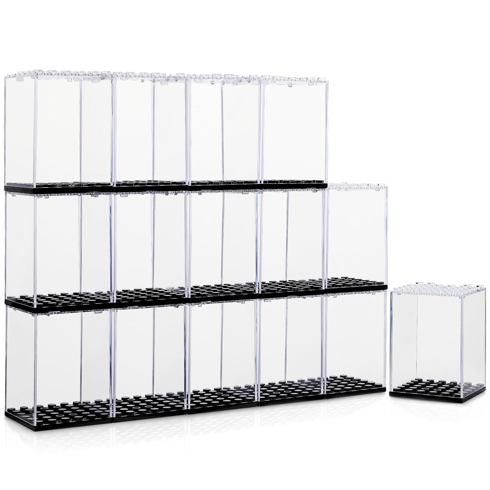 Pokiiulk minifigure display case dust-proof with a clear view protects Lego figures.
