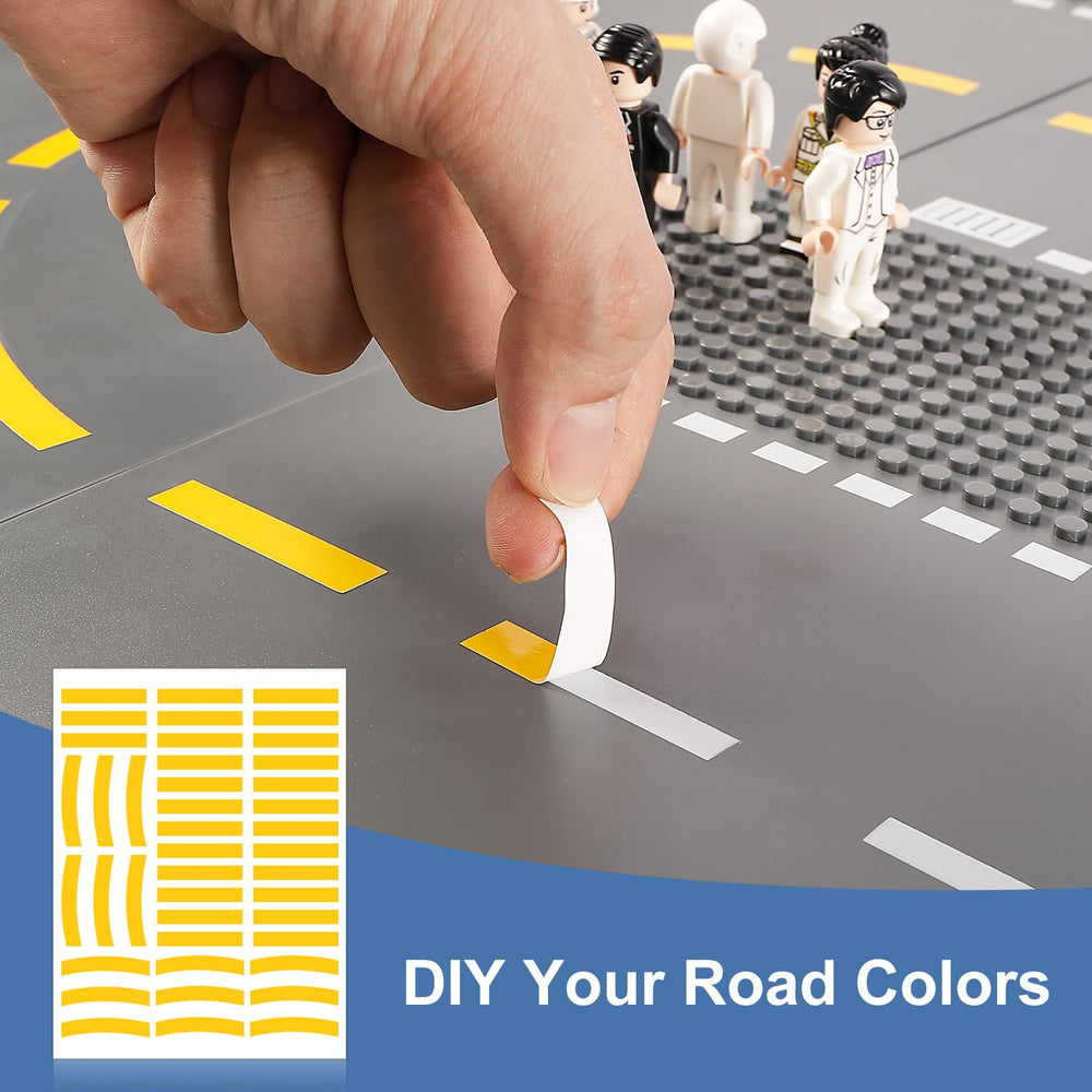 Pokiiulk yellow stickers for customizing road colors on baseplates.