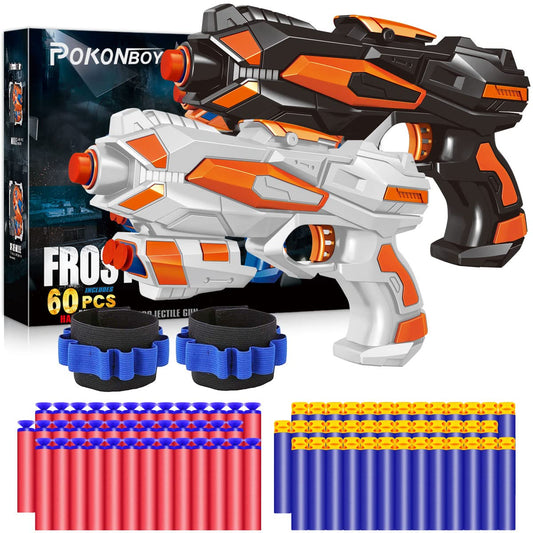 POKONBOY 2-pack blaster guns in black and white for active play.