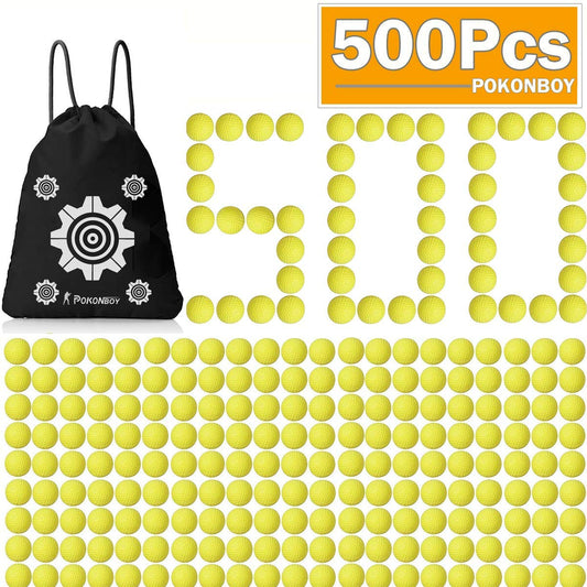 POKONBOY 500-round refill balls for Nerf Rival blasters enable continuous play.