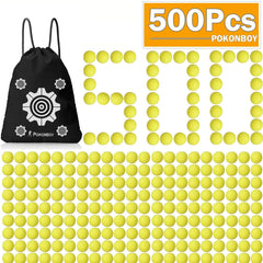 POKONBOY 500-round refill balls for Nerf Rival blasters enable continuous play.
