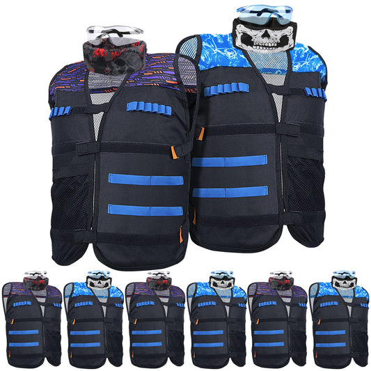 POKONBOY 8-pack tactical vest gear for Nerf battles, ideal for team play.