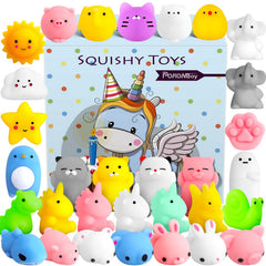 POKONBOY squishies 30-pcs assortment for tactile play and stress relief for kids.