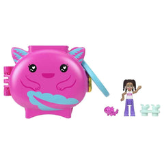 Polly Pocket Ajolotl Compact interior reveals a mini underwater world.