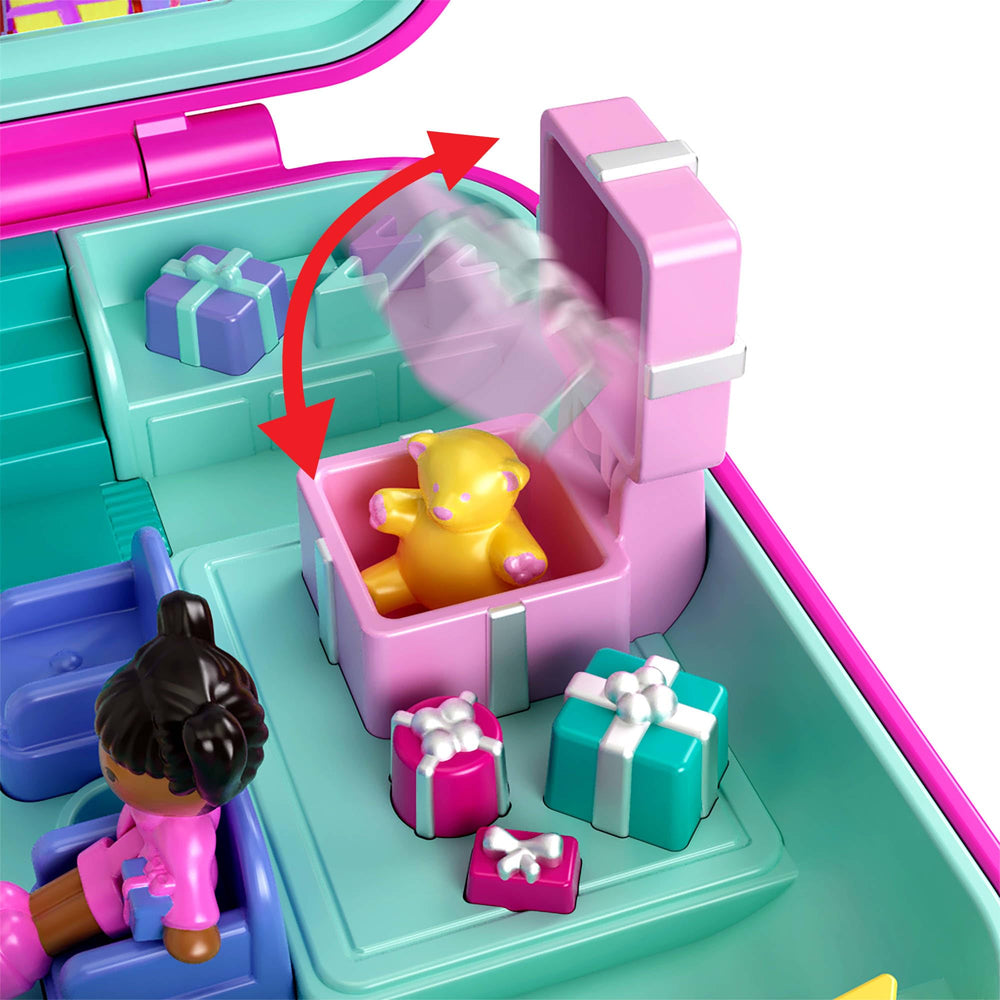Dance floor and gifts open up for joyful pretend celebrations.