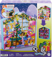 Polly Pocket gingerbread house playset with 2 dolls and surprises for cozy winter storytelling.