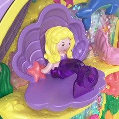 Polly Pocket Mermaid Dreams treasure chest glitters with a golden finish.